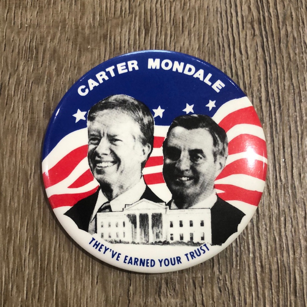 Vintage - Carter & Mondale Political Campaign Patriotic Button